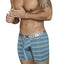 XTREMEN Turquoise/Grey Muti-Stripe Microfiber Boxer Brief