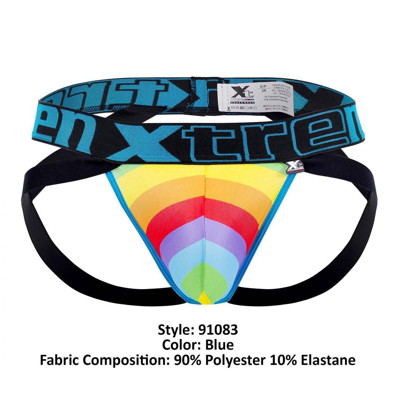 Xtremen Blue 91083 Microfiber Pride Jockstrap