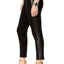 ZOE by Rachel Zoe Black High-Waist Faux-Leather Trim Cropped Skinny Pant