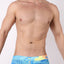 timoteo Blue Pool Party Printed Mesh Swim Short w/ Jockstrap