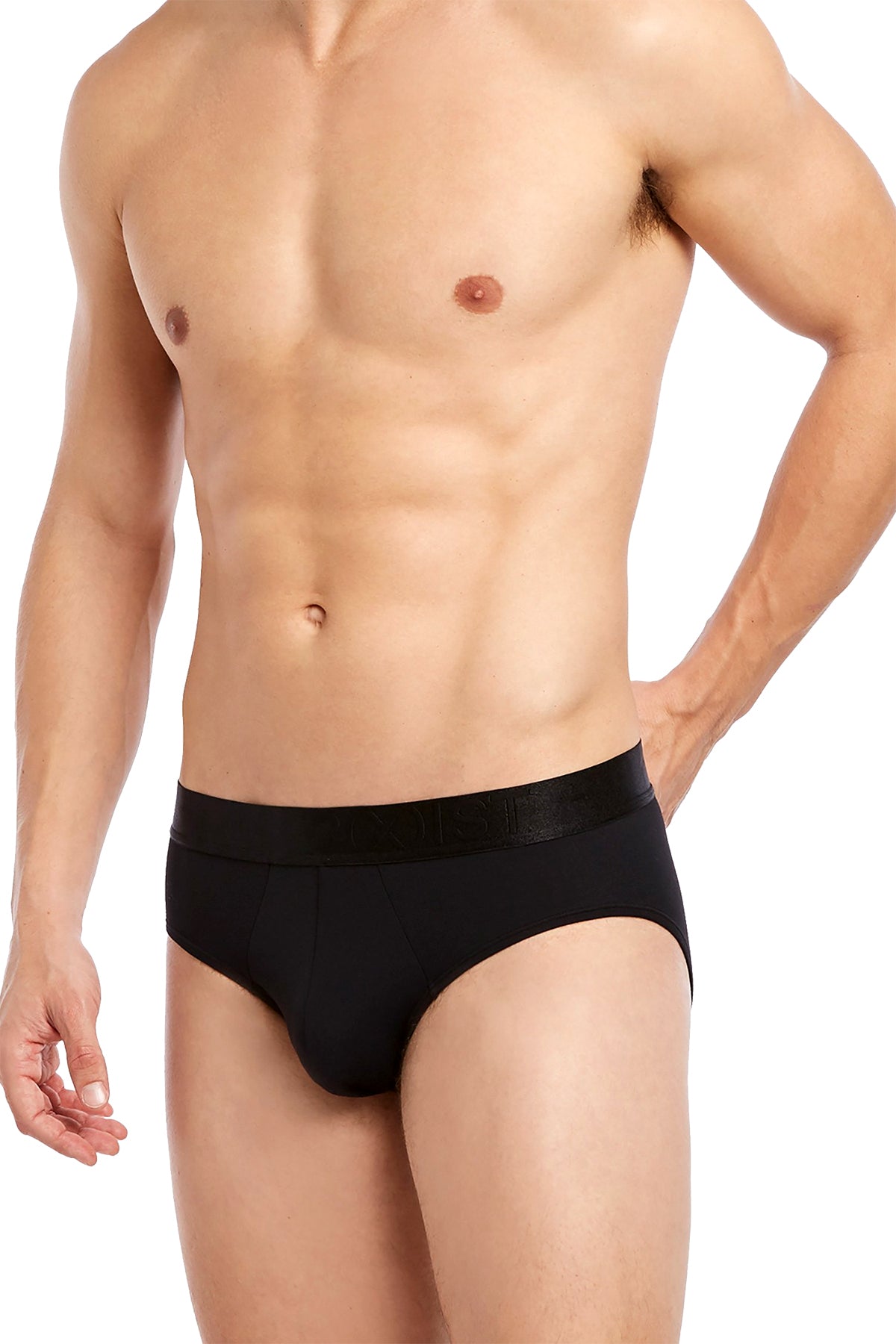 2(X)IST Black Electric No-Show Brief