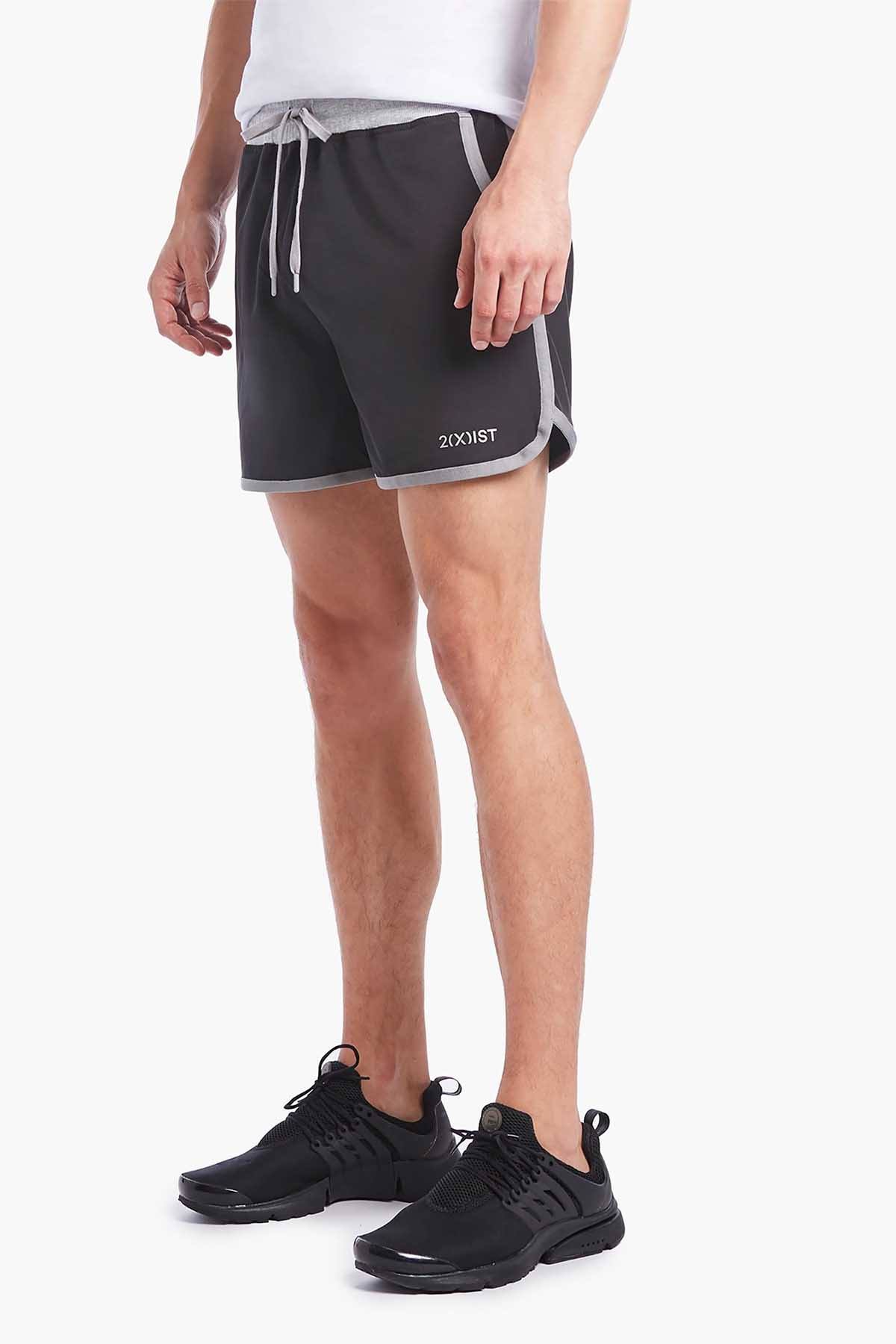 2(X)IST Black/Grey Contrast-Binding Retro Jogger Short