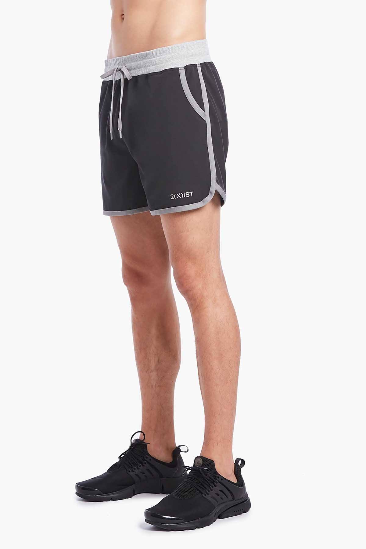 2(X)IST Black/Grey Contrast-Binding Retro Jogger Short