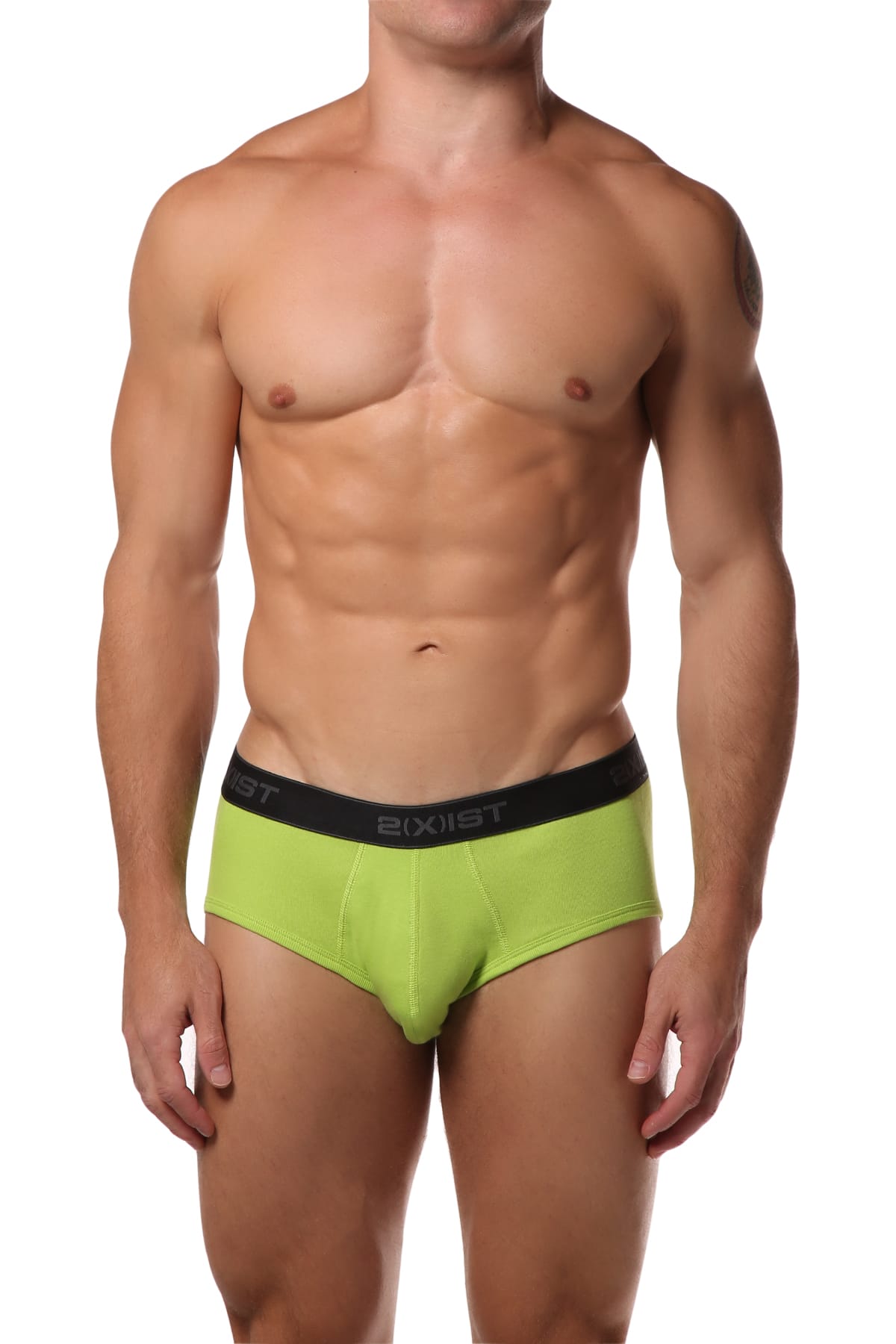 2(X)IST Blue/Black/Lime Green Essential Contour Pouch Brief 3-Pack