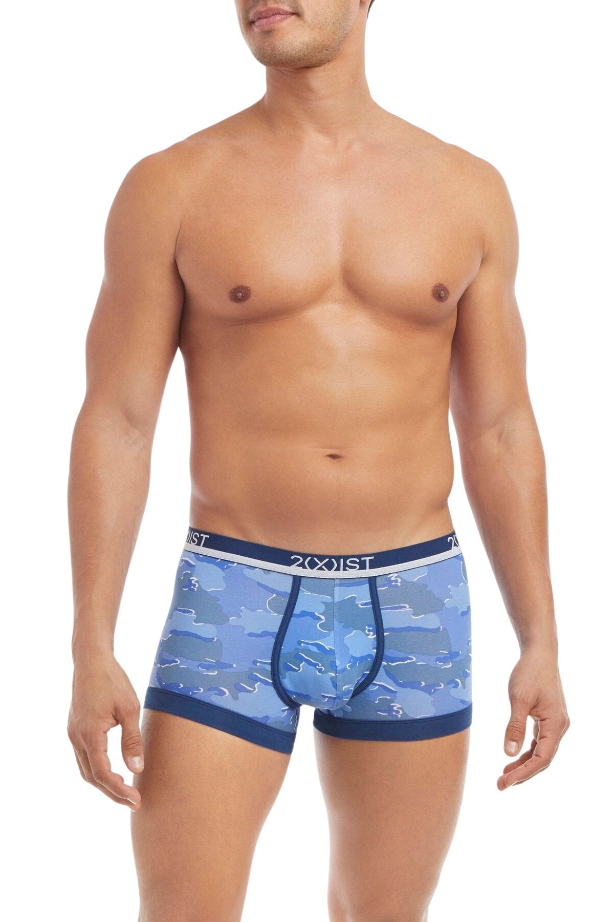 2(X)IST Blue Camo Cotton Stretch No Show Trunk