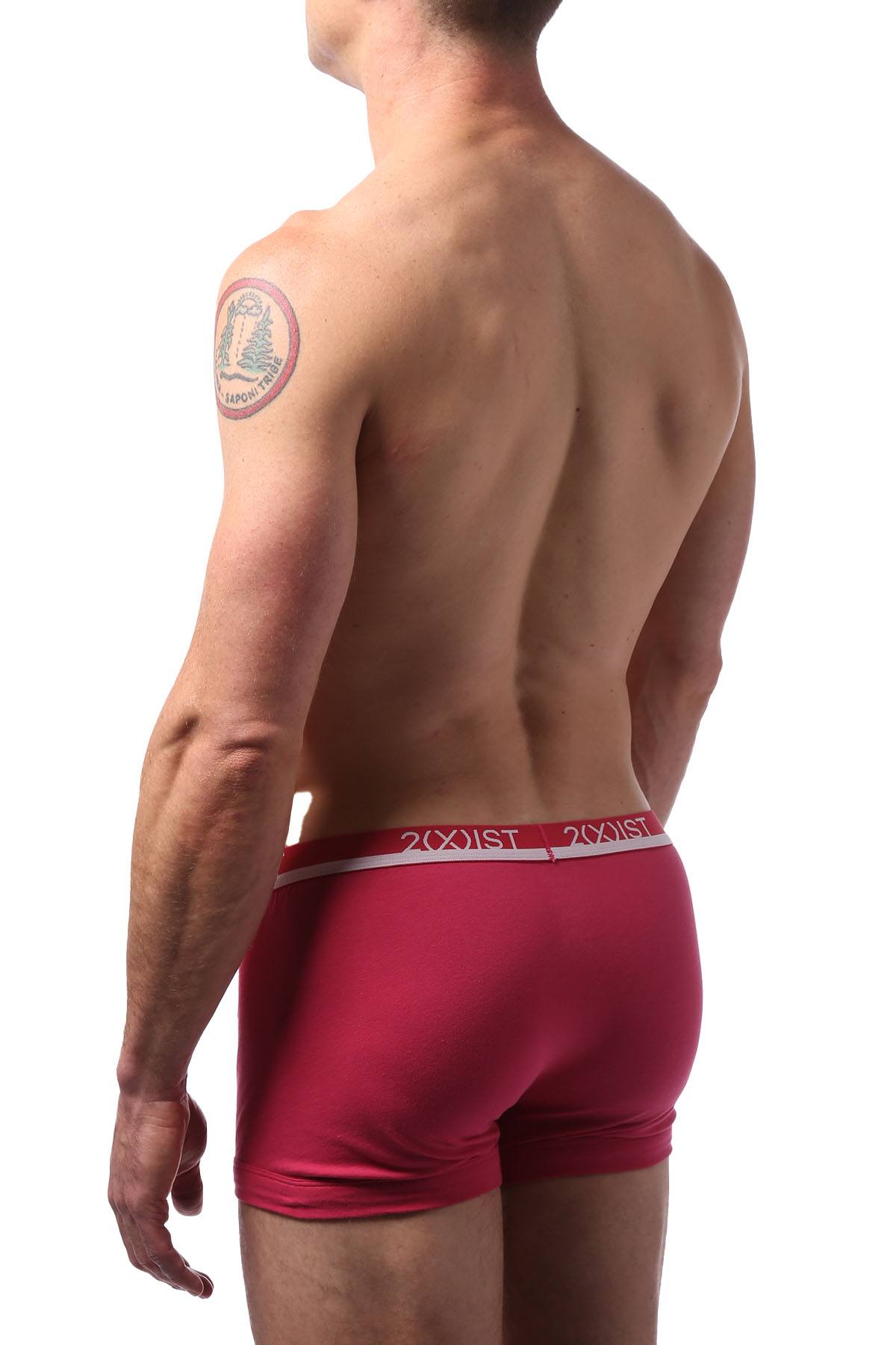 2(X)IST Rasberry Wine Cotton Stretch No Show Trunk