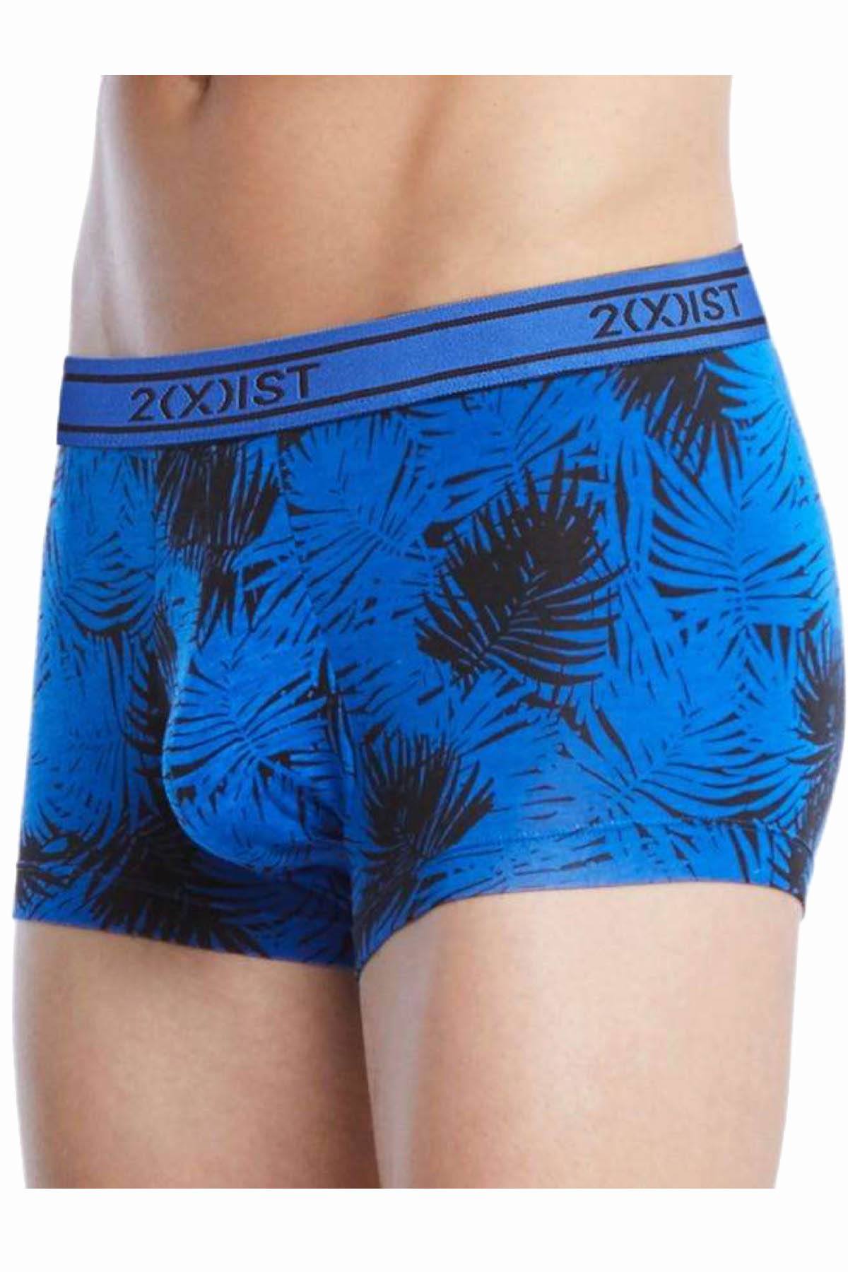 2(X)IST Royal-Blue Palm-Leaf-Print Graphic Modal No-Show Trunk