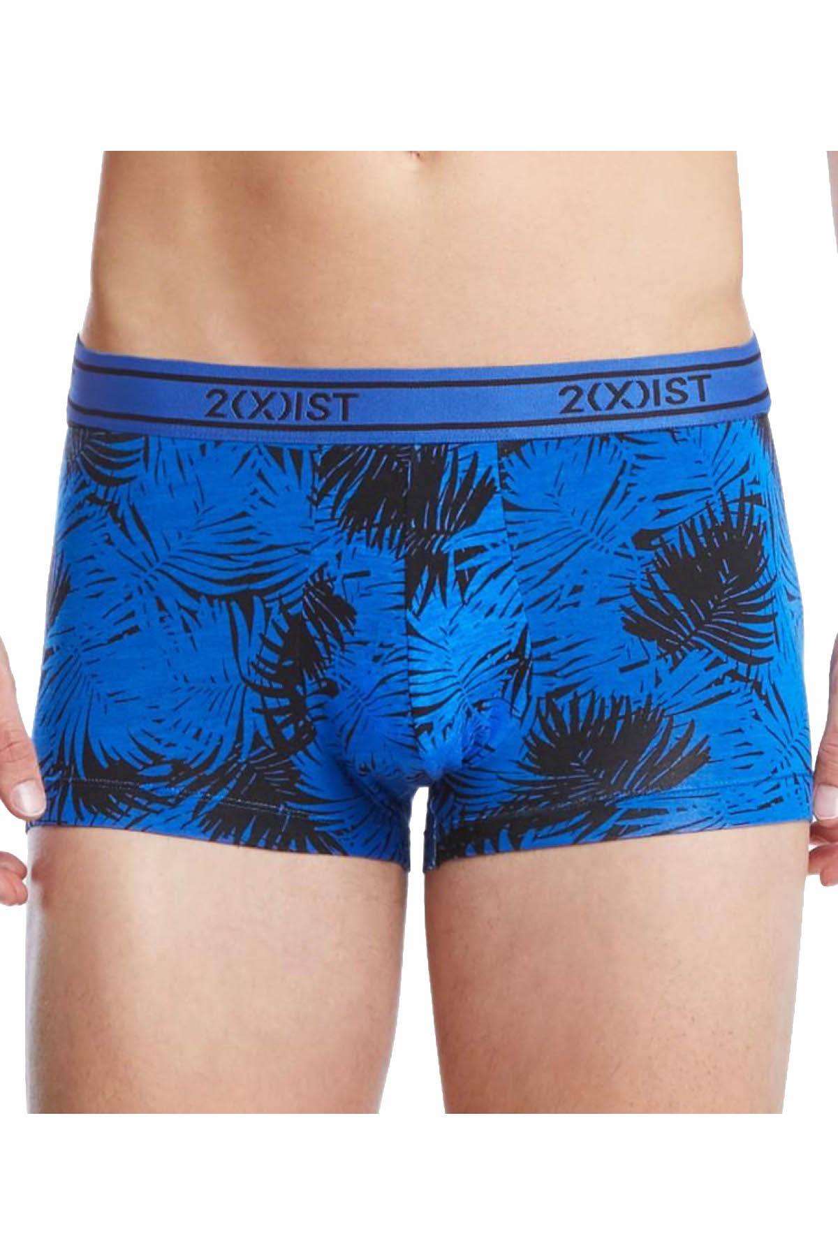 2(X)IST Royal-Blue Palm-Leaf-Print Graphic Modal No-Show Trunk