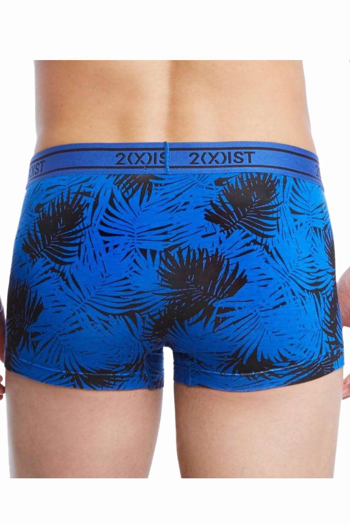 2(X)IST Royal-Blue Palm-Leaf-Print Graphic Modal No-Show Trunk