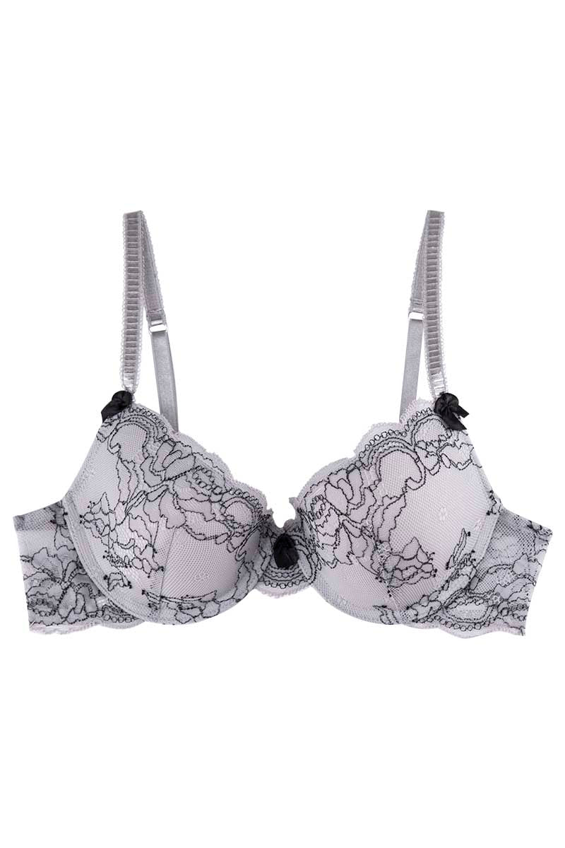 Catherine Malandrino Grey Corded Lace Demi Bra – CheapUndies