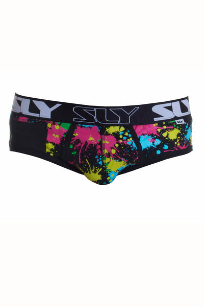 Sly Black Splatter Brief