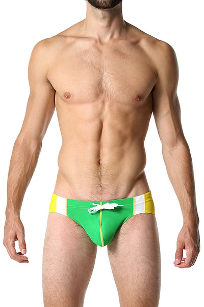 CheapUndies Green Varsity Swim Brief