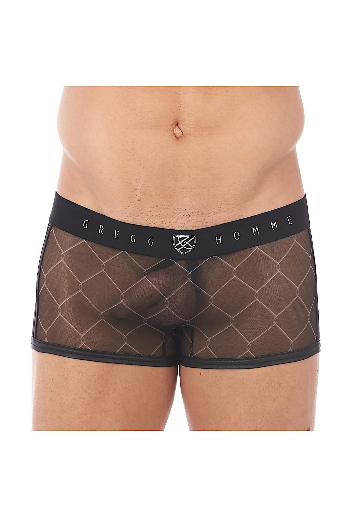 Gregg Homme Black Wired Mesh C-Ring Boxer Brief