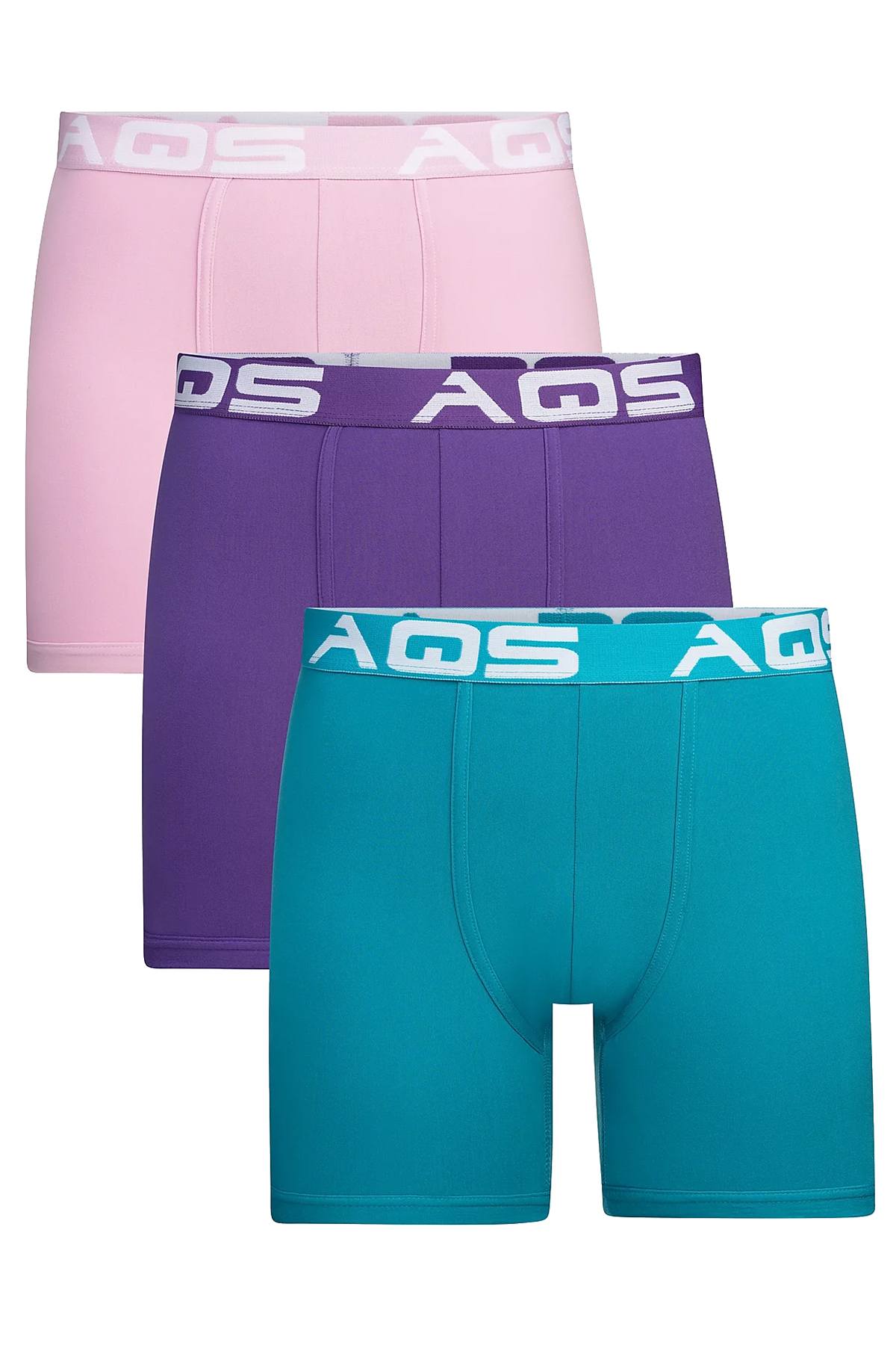 AQS Pink/Purple/Teal Boxer Brief 3-Pack