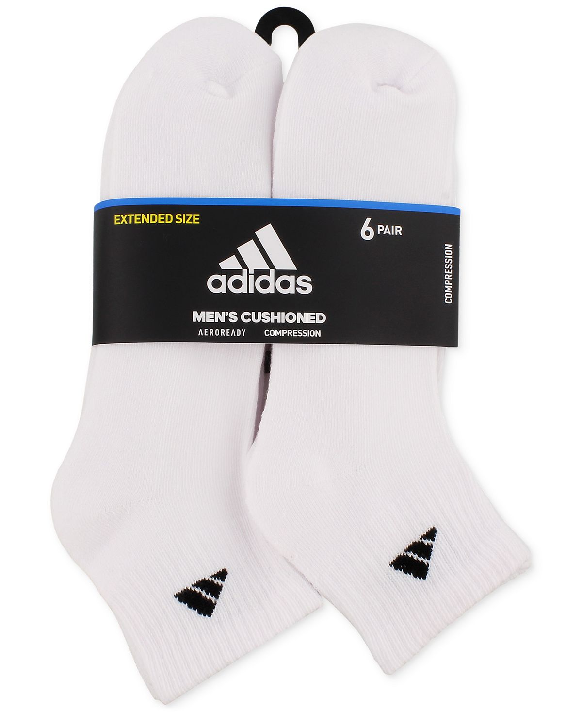 Adidas Cushioned Quarter Extended Socks 6-pack White