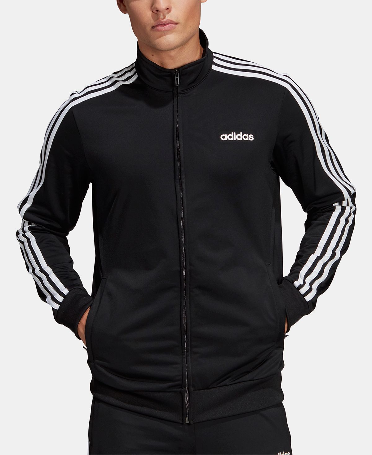 Adidas Essentials 3-stripes Tricot Track Jacket Black/White – CheapUndies