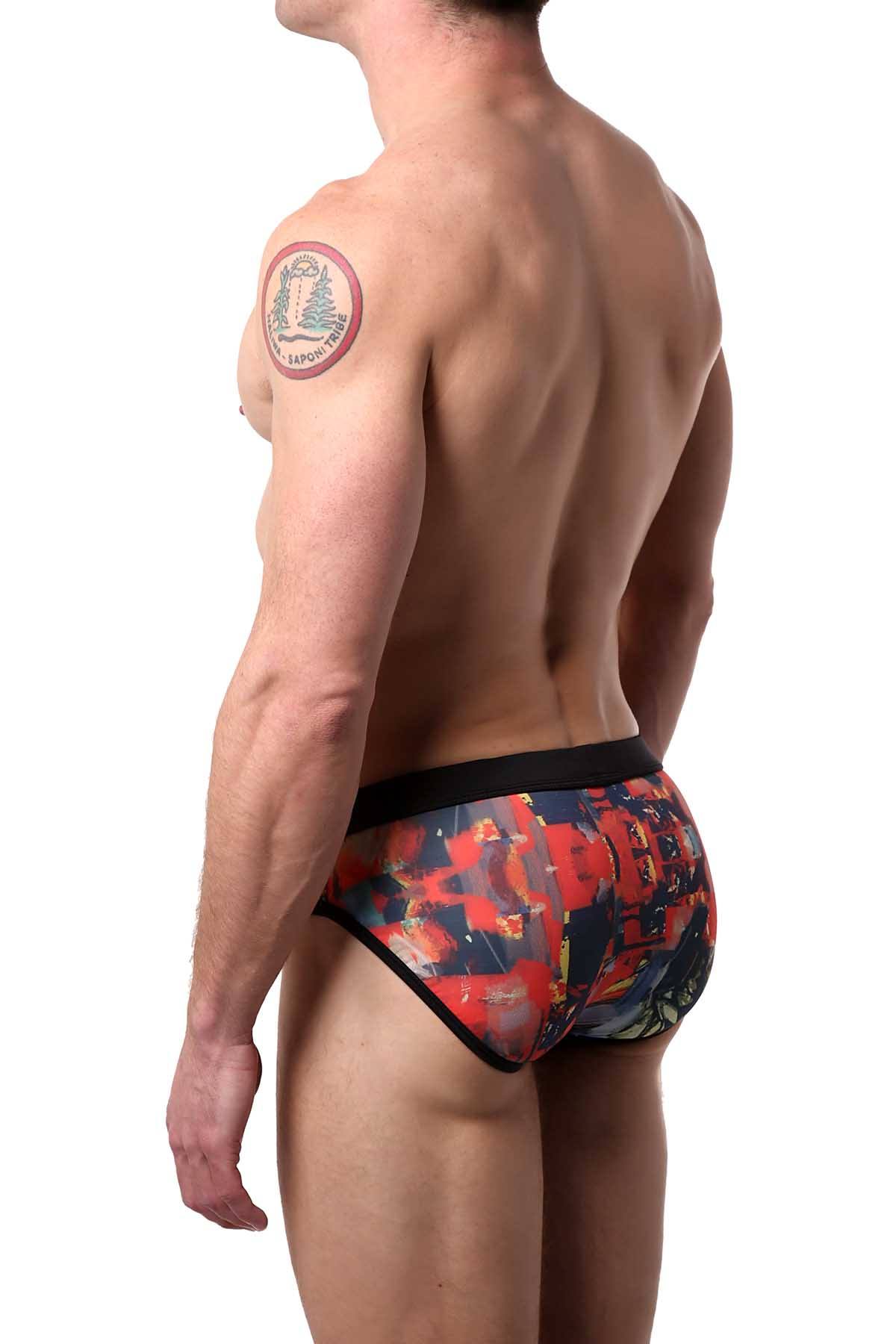 Alexander Cobb Black/Orange King Minos Swim Brief