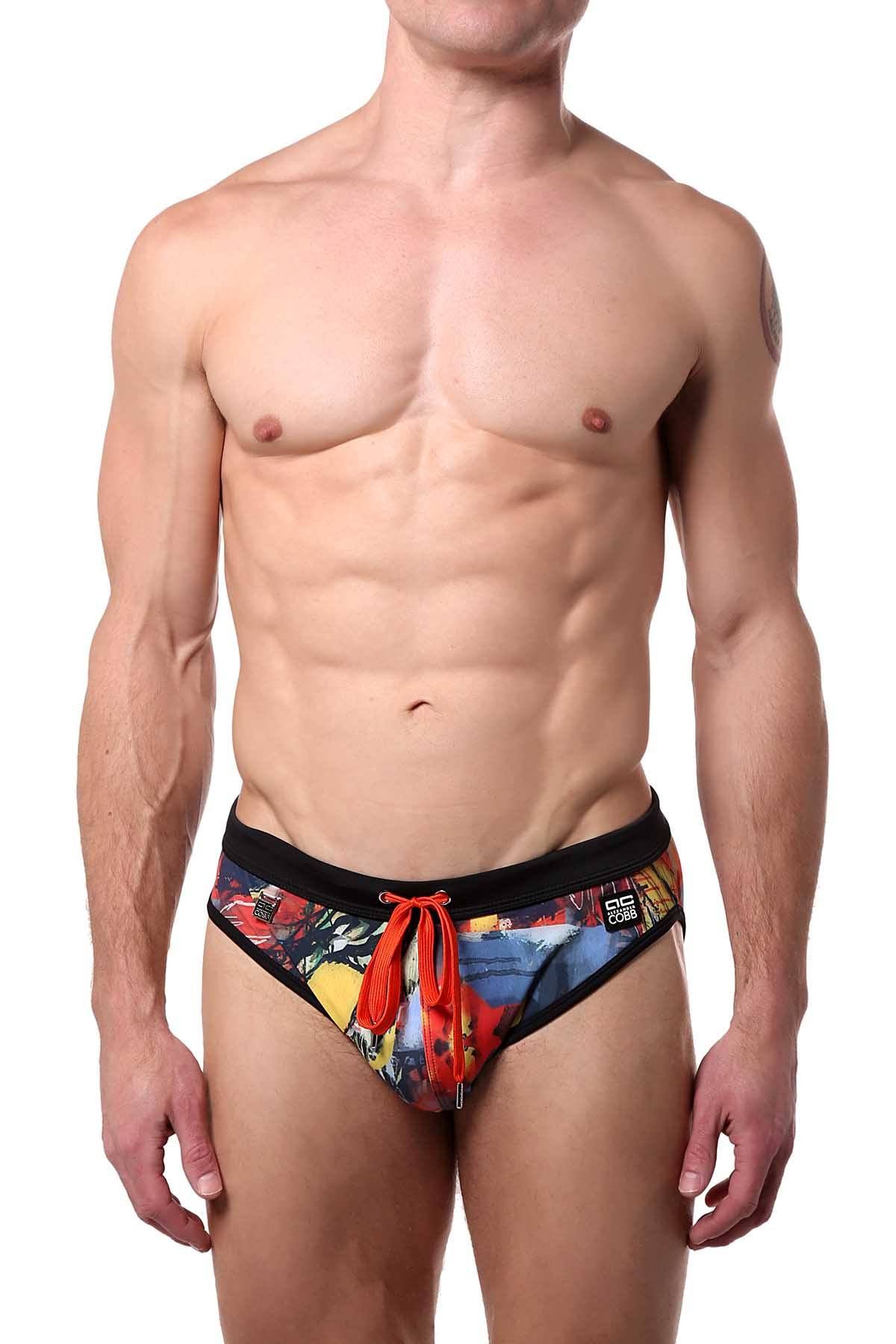 Alexander Cobb Black/Orange King Minos Swim Brief