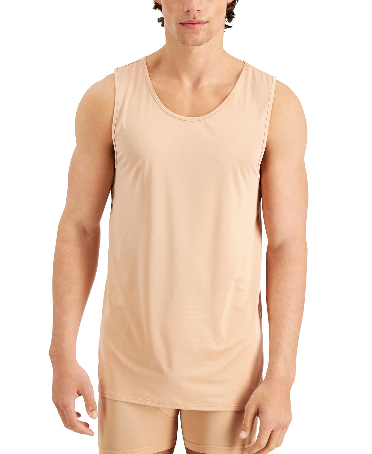 Alfani Air Mesh Undershirt Tank Beige