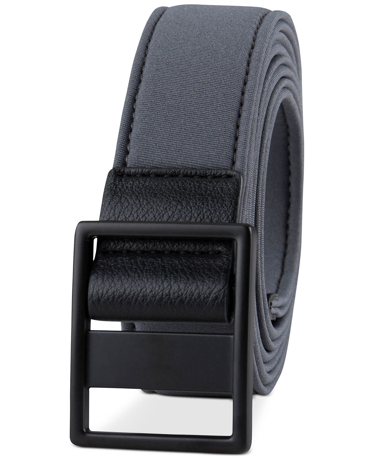 Alfani Faux Leather Neoprene Belt Grey