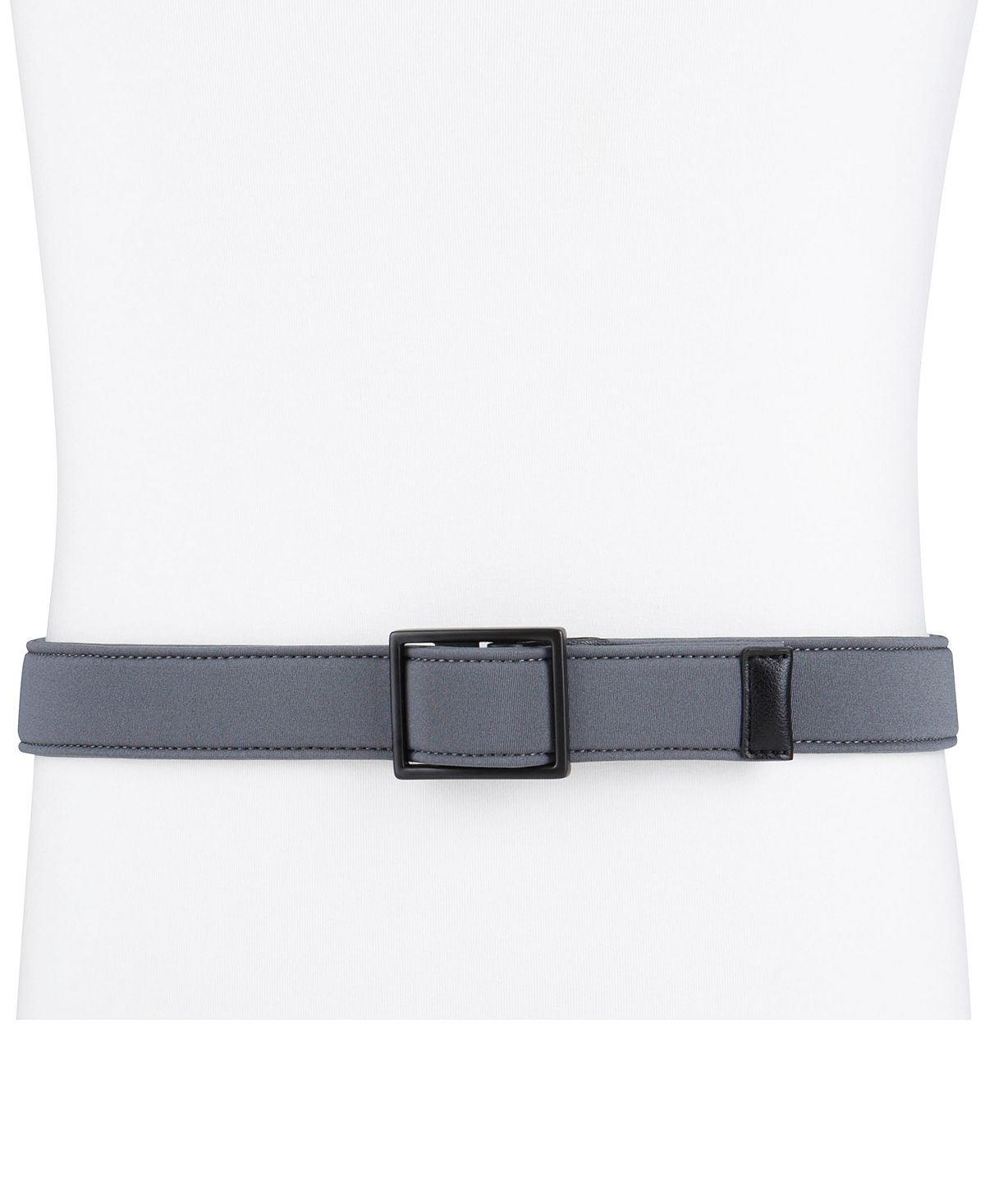 Alfani Faux Leather Neoprene Belt Grey