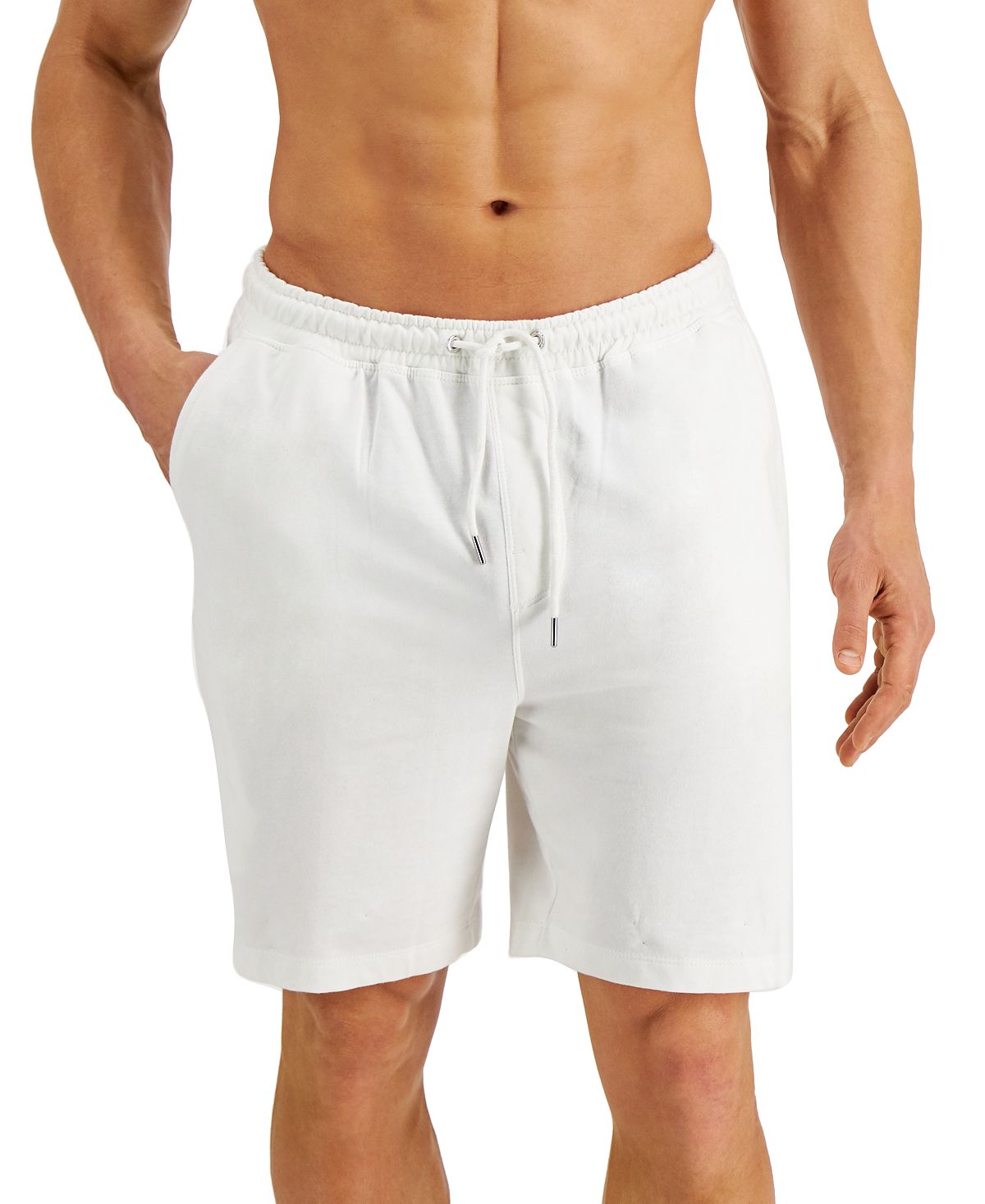 Alfani Moisture-wicking Pajama Shorts White