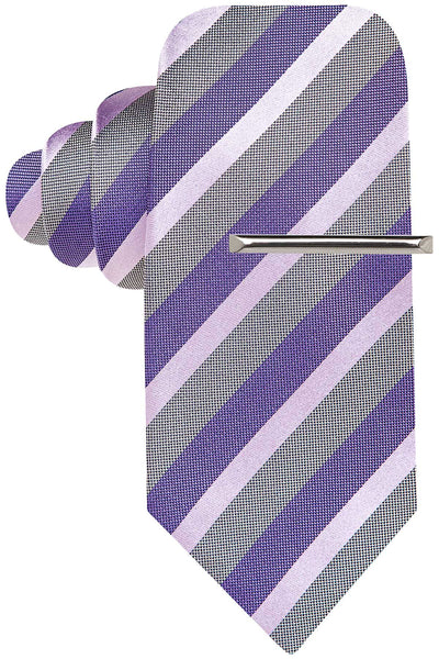 Alfani Purple Jerry Stripe Slim Tie