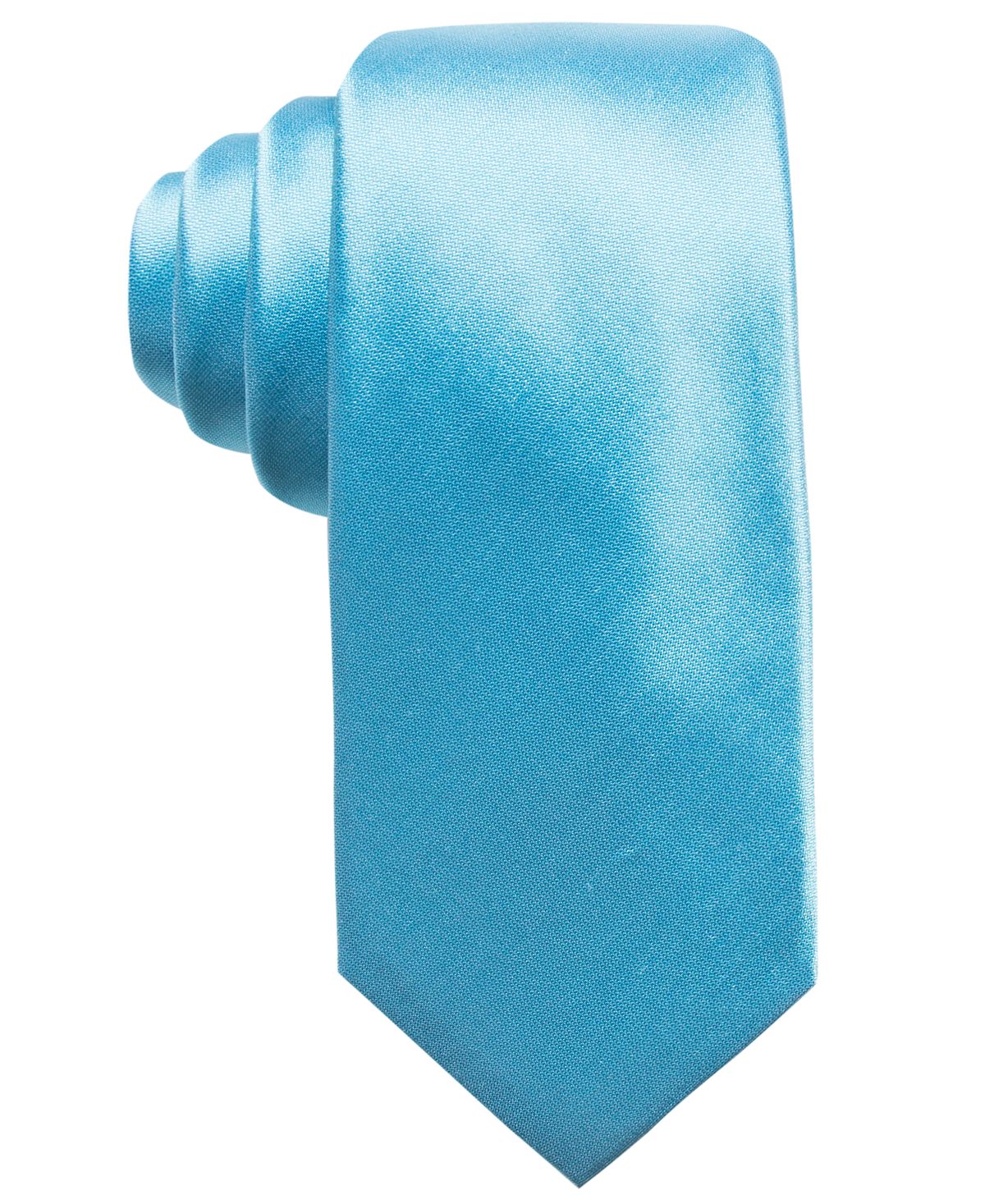 Alfani Solid Silk Slim Tie Aqua