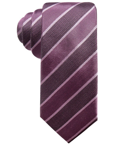 Alfani Stripe Slim Silk Tie New Pink