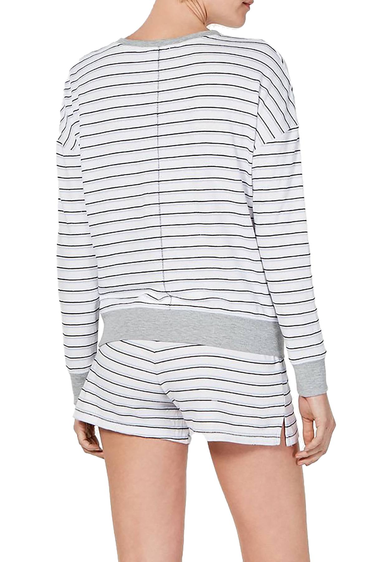 Alfani Ultra Soft Striped Pajama Short in Varsity Stripe White ...
