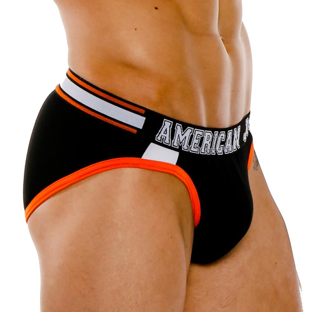 American Jock Black AJ8721 Hi-Cut Brief