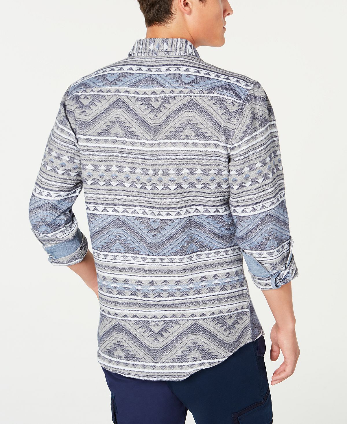 American Rag Geometric Jacquard Shirt Grey