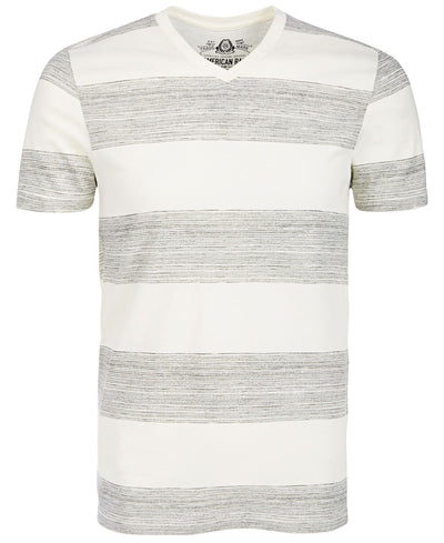 American Rag V-neck Heathered Striped T-shirt White