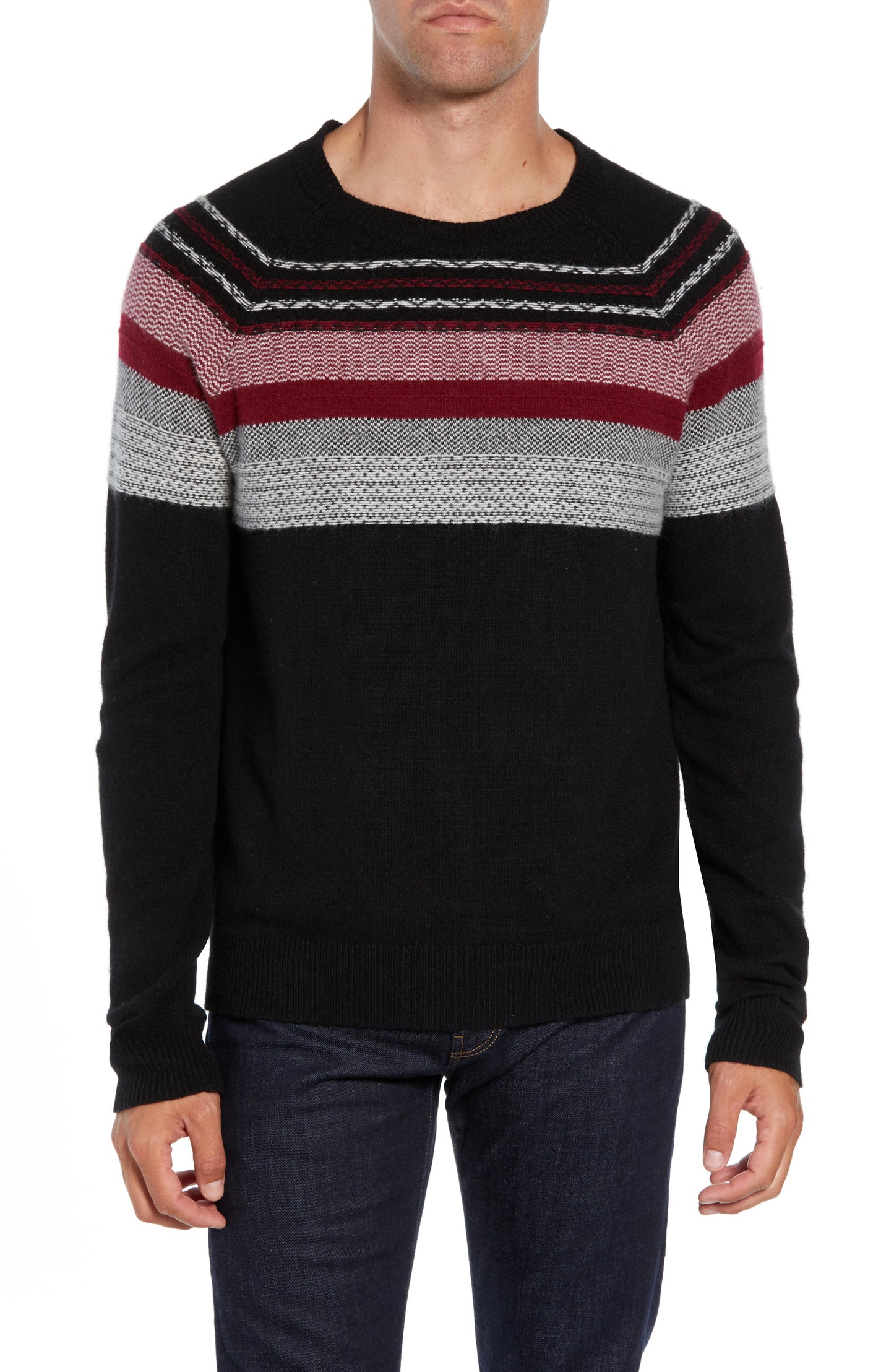 Atm Anthony Thomas Melillo Fair Isle Sweater Black