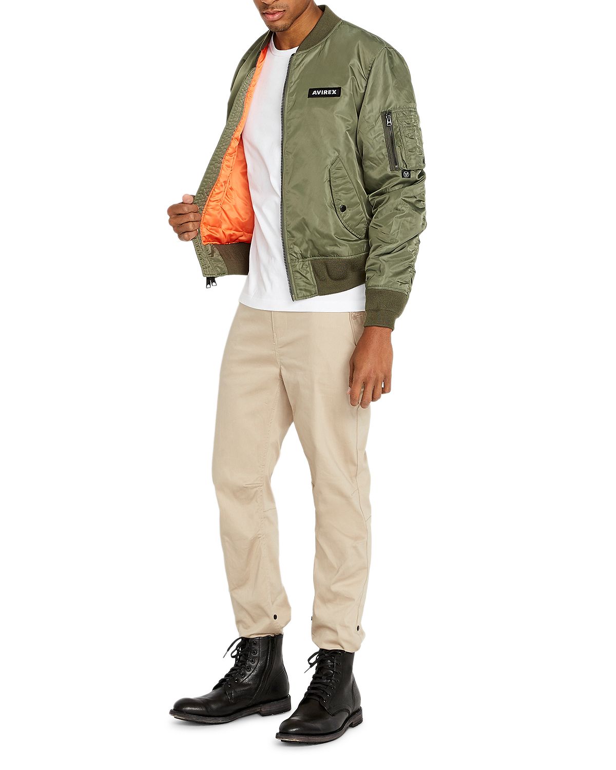 Avirex Ma-1 Logo Bomber Jacket Military Olive – CheapUndies