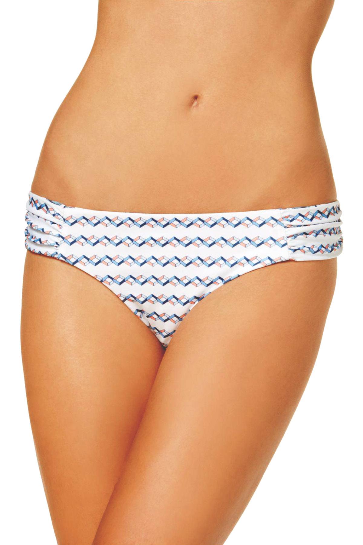 BECCA by Rebecca Virtue Naples Reversible Hipster Bikini Bottom in Blue/White