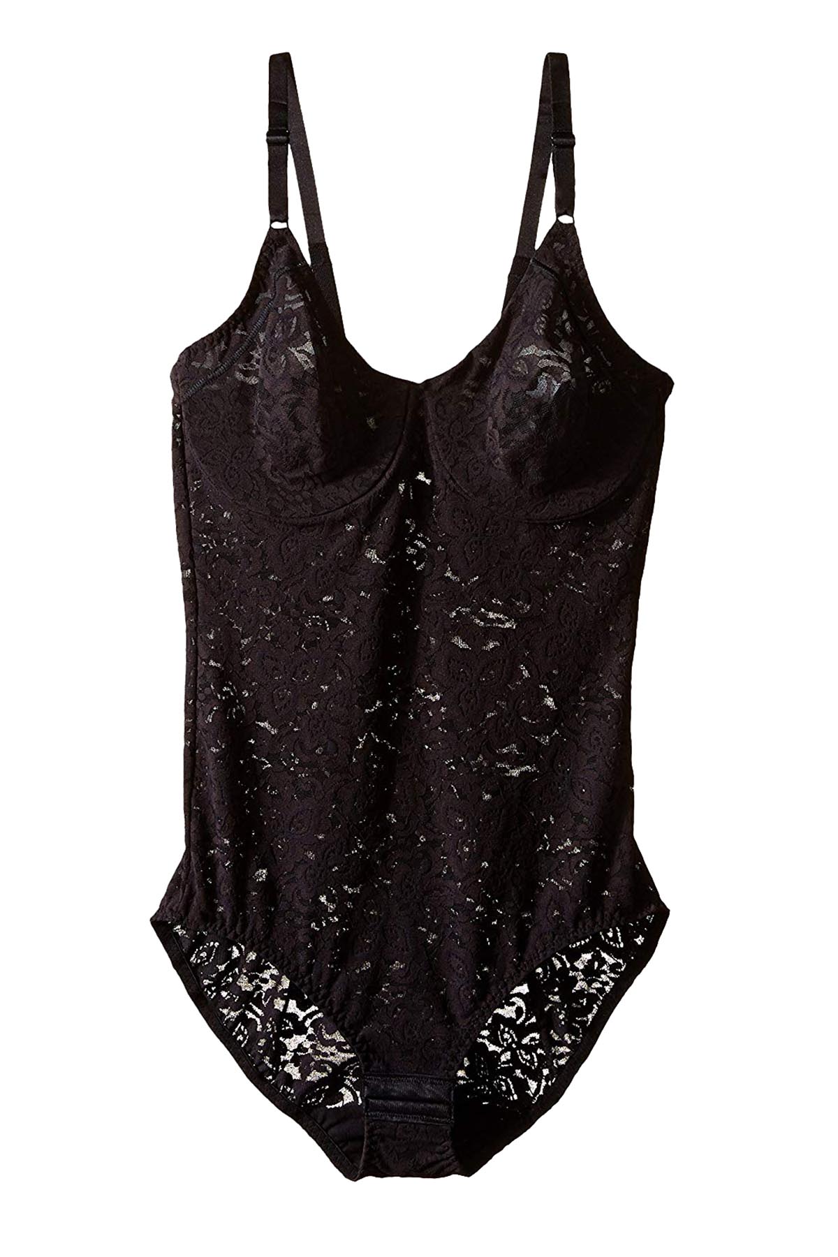 Bali Black Lace 'n Smooth Firm Control Body Briefer