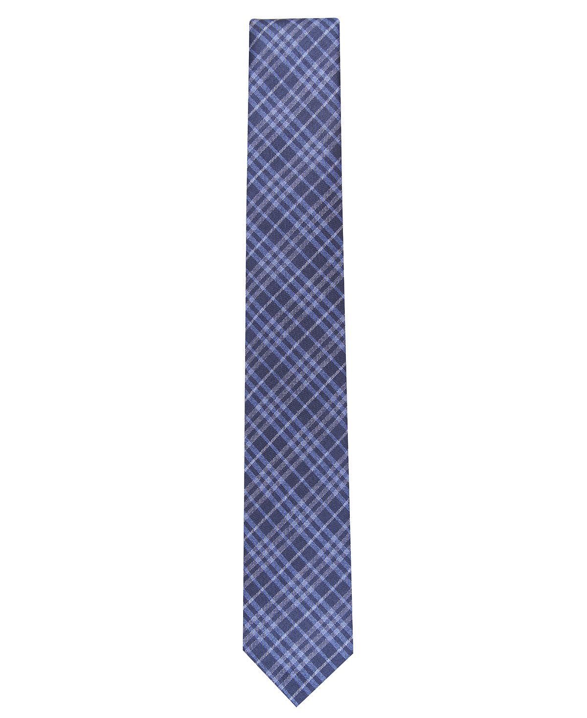 Bar Iii Cooper Skinny Plaid Tie Navy