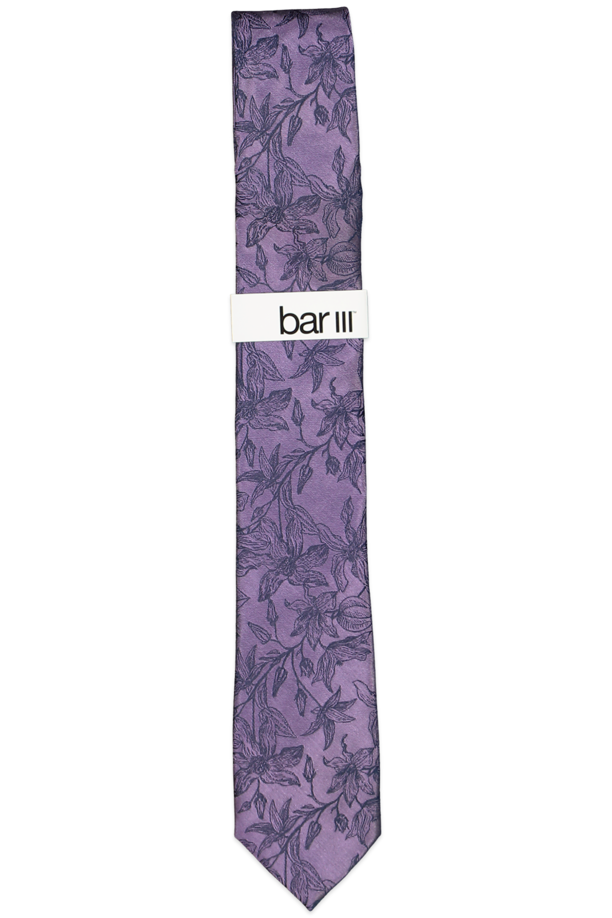 Bar Iii Richmond Skinny Floral Tie Purple