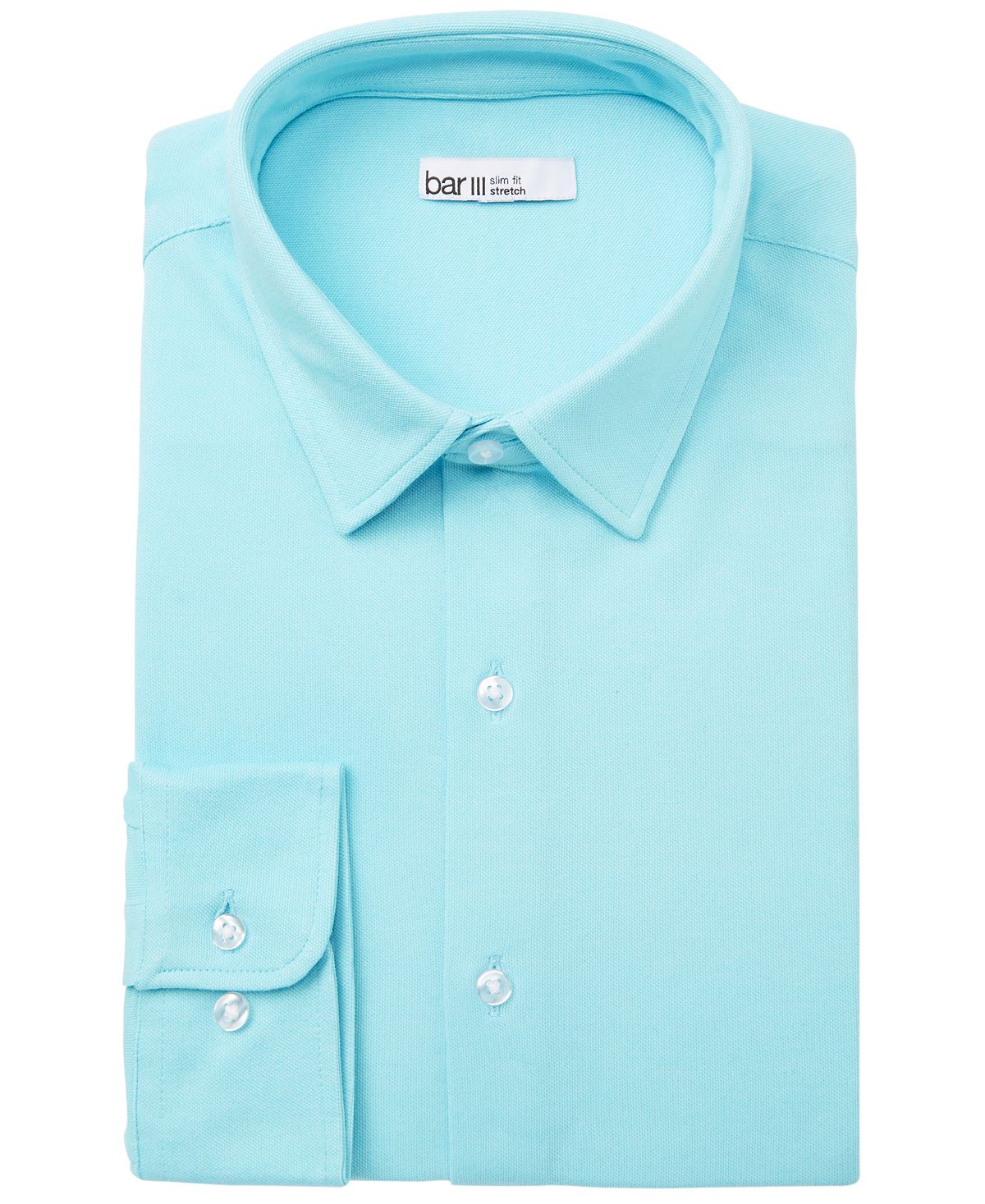 Bar Iii Slim-fit Stretch Knits Solid Dress Shirt Teal