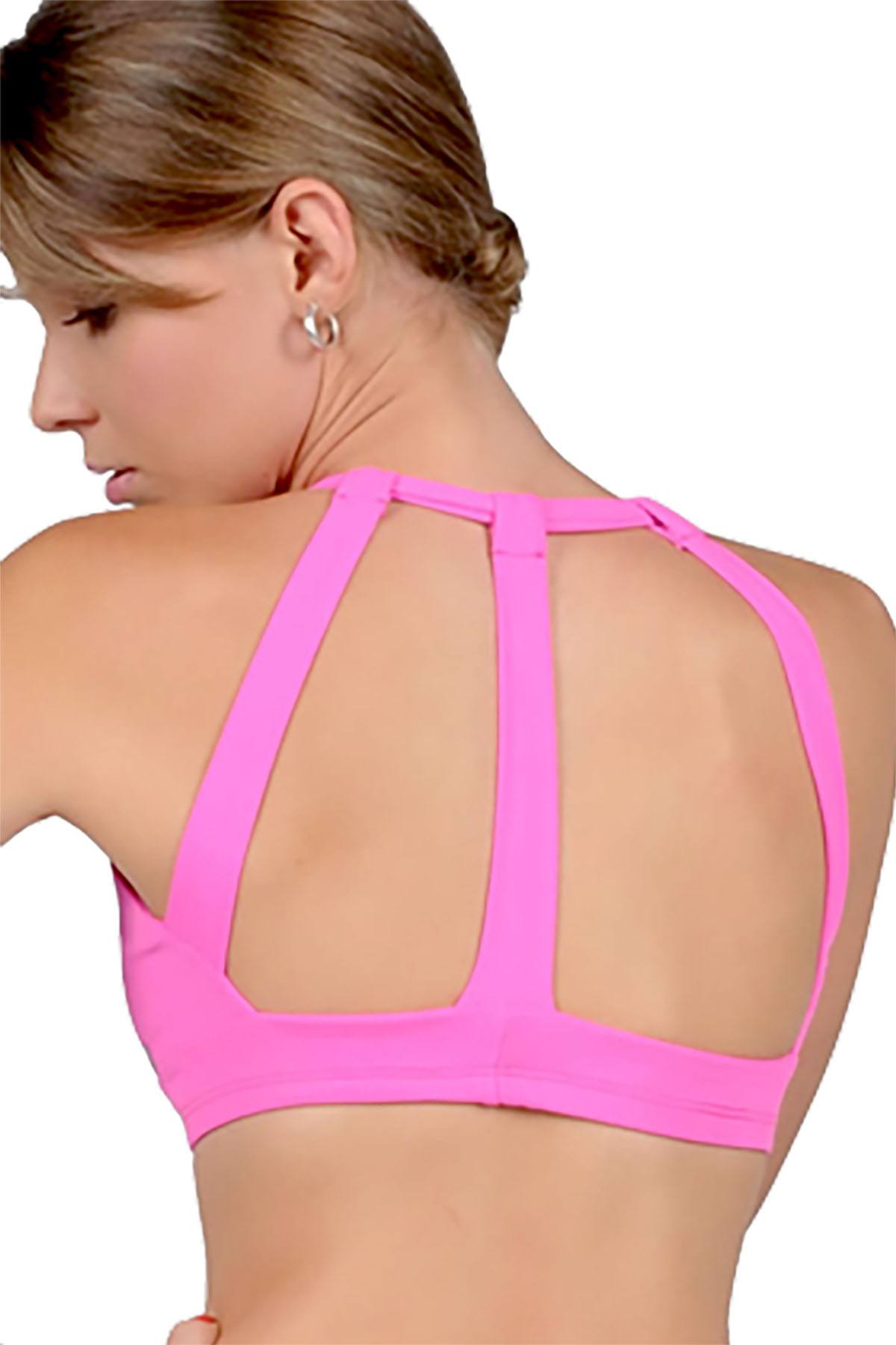 Bia Brazil Bubblegum-Pink Cross-Front Cage-Back Fitness Bra – CheapUndies
