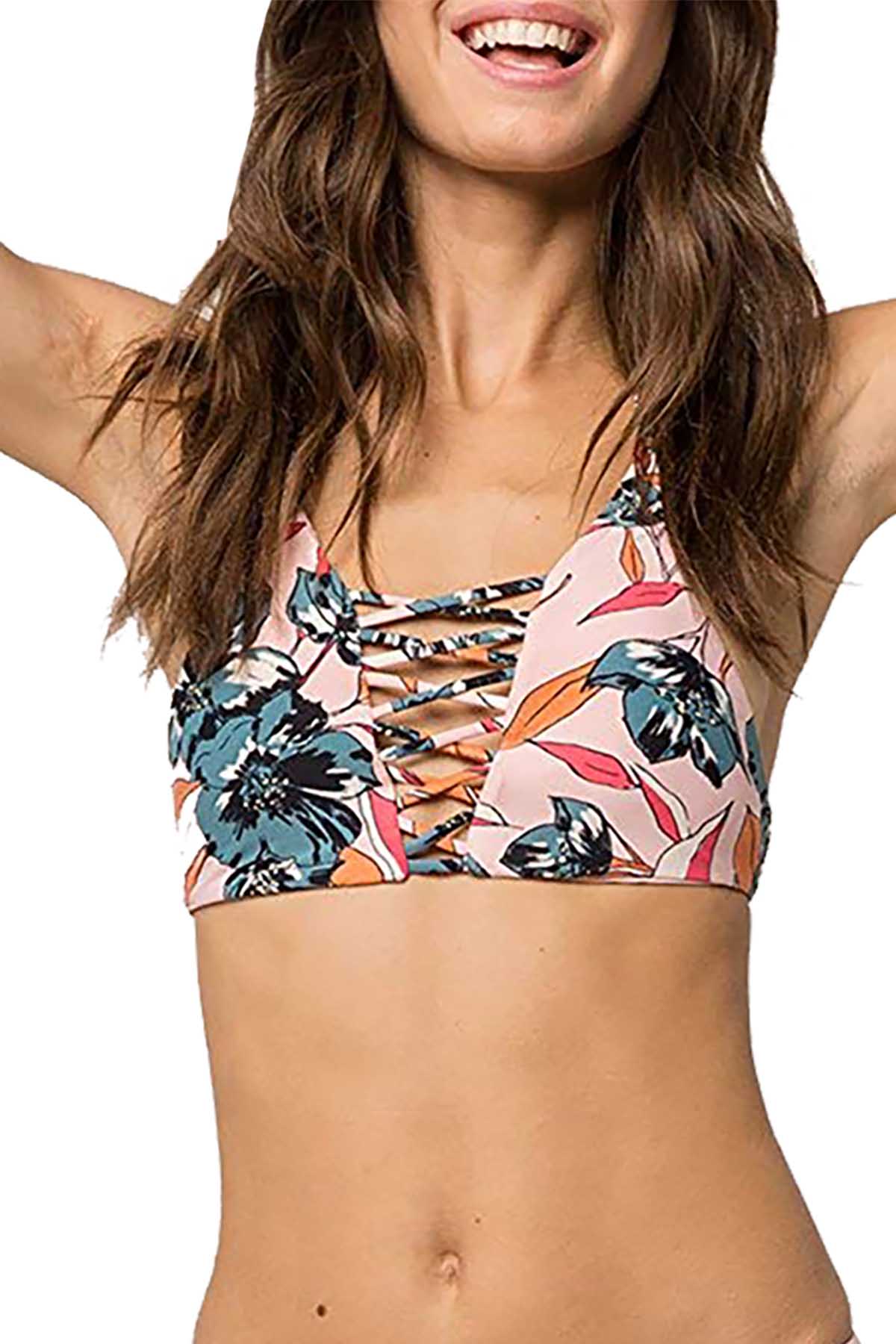 Lucky Brand Tile to Bloom Bralette Bikini Top in Navy Floral – CheapUndies