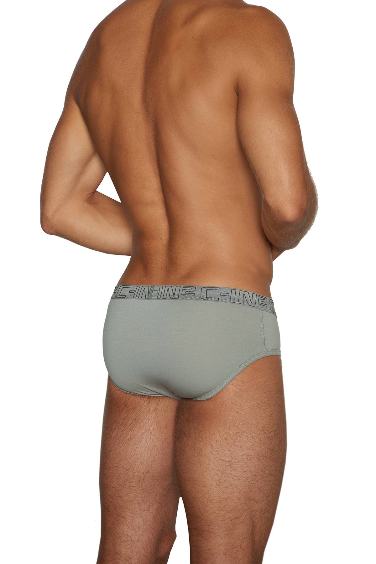 C-IN2 Cathedray-Grey/Celeste-Blue Slash Mid-Rise Brief 2-Pack