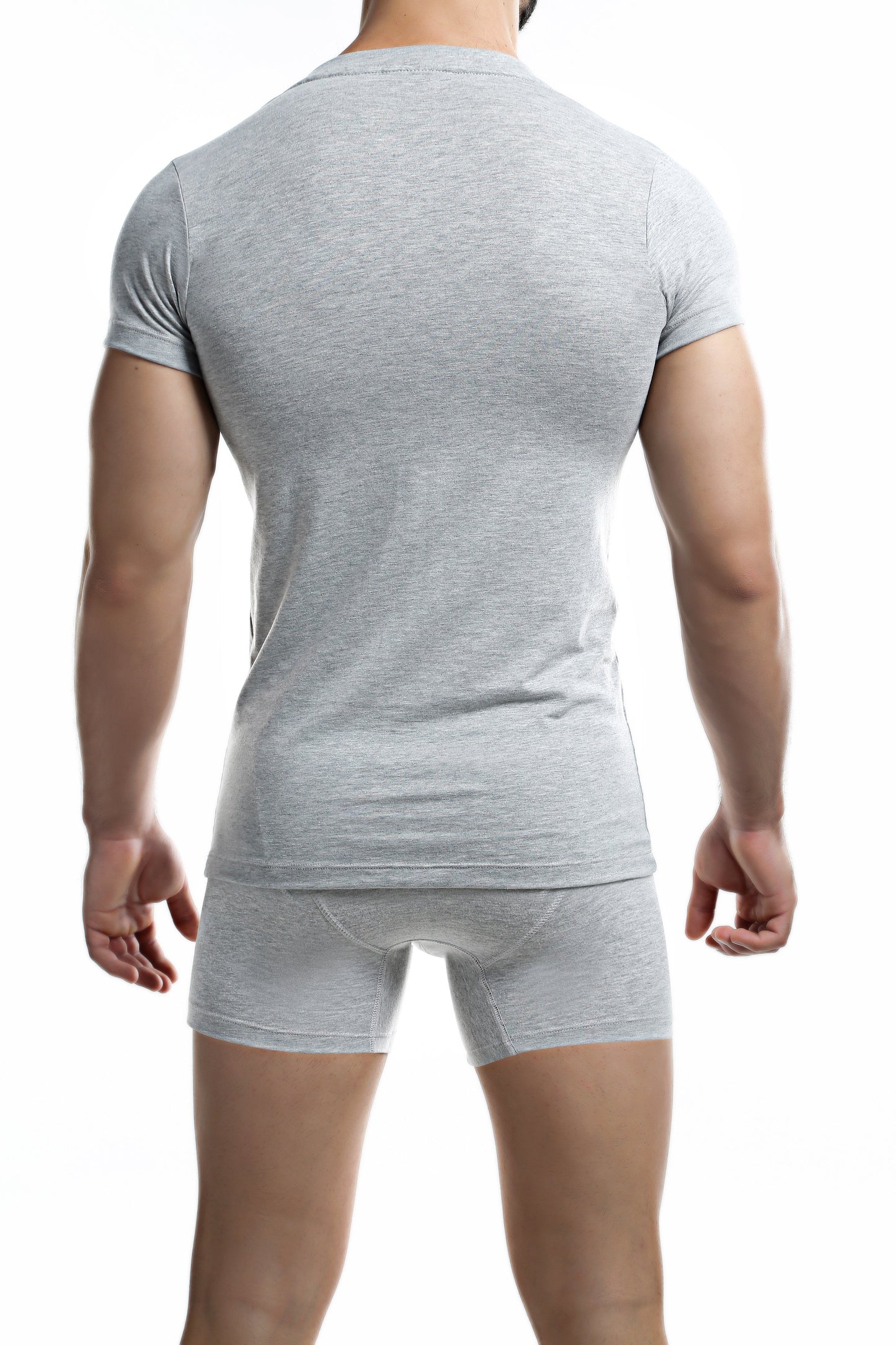 C4M Grey Deep V Neck Shirt