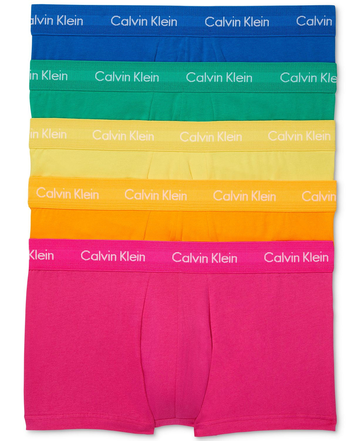 Calvin Klein 5-pk. Low-rise Stretch Pride Trunks Thrill/maize/orange Flame/tourney/classic Blue