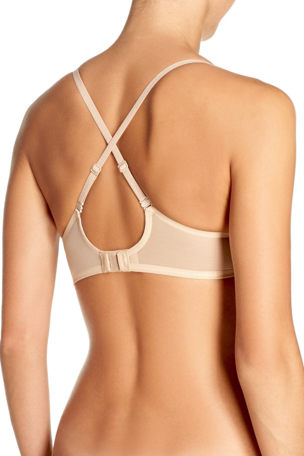 Calvin Klein Wo Perfectly Fit Flex Poppy Lightly Lined Perfect Coverage Bra  Qf6625 Bleached Denim