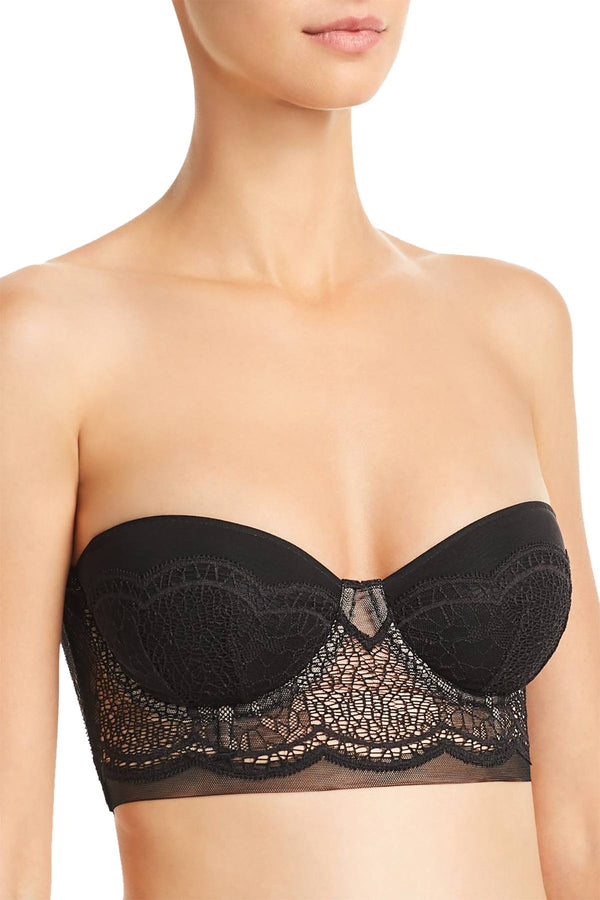 Women's Sheer Marquisette Lightly Lined Demi Bra Classic French Triangle  Cup Black