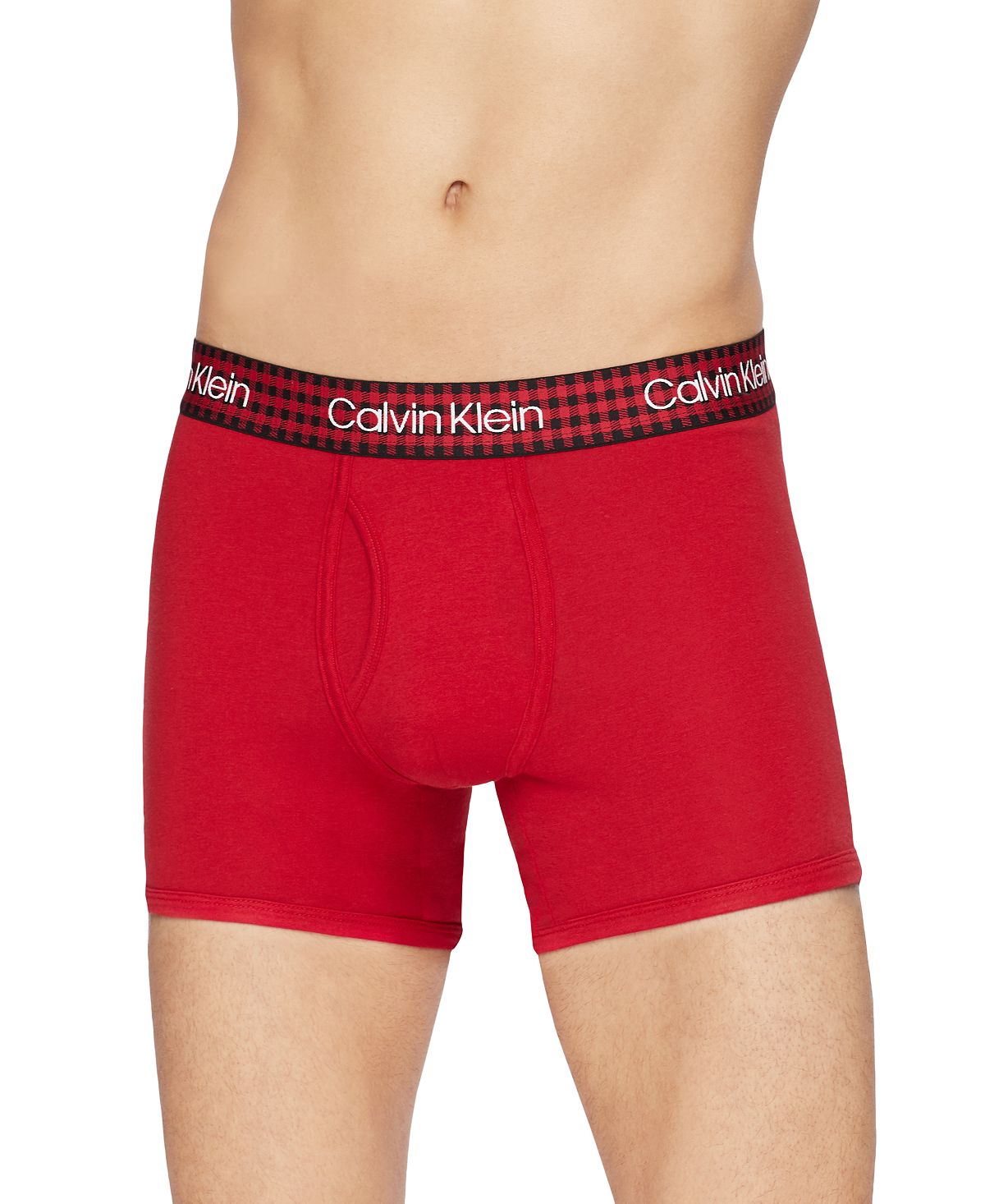 Calvin Klein Buffalo Plaid Boxer Briefs Temper Body W/ Temper/black Buffalo Check