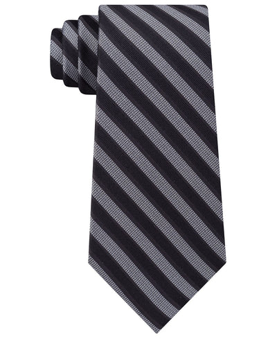 Calvin Klein Classic Stripe Silk Tie Black