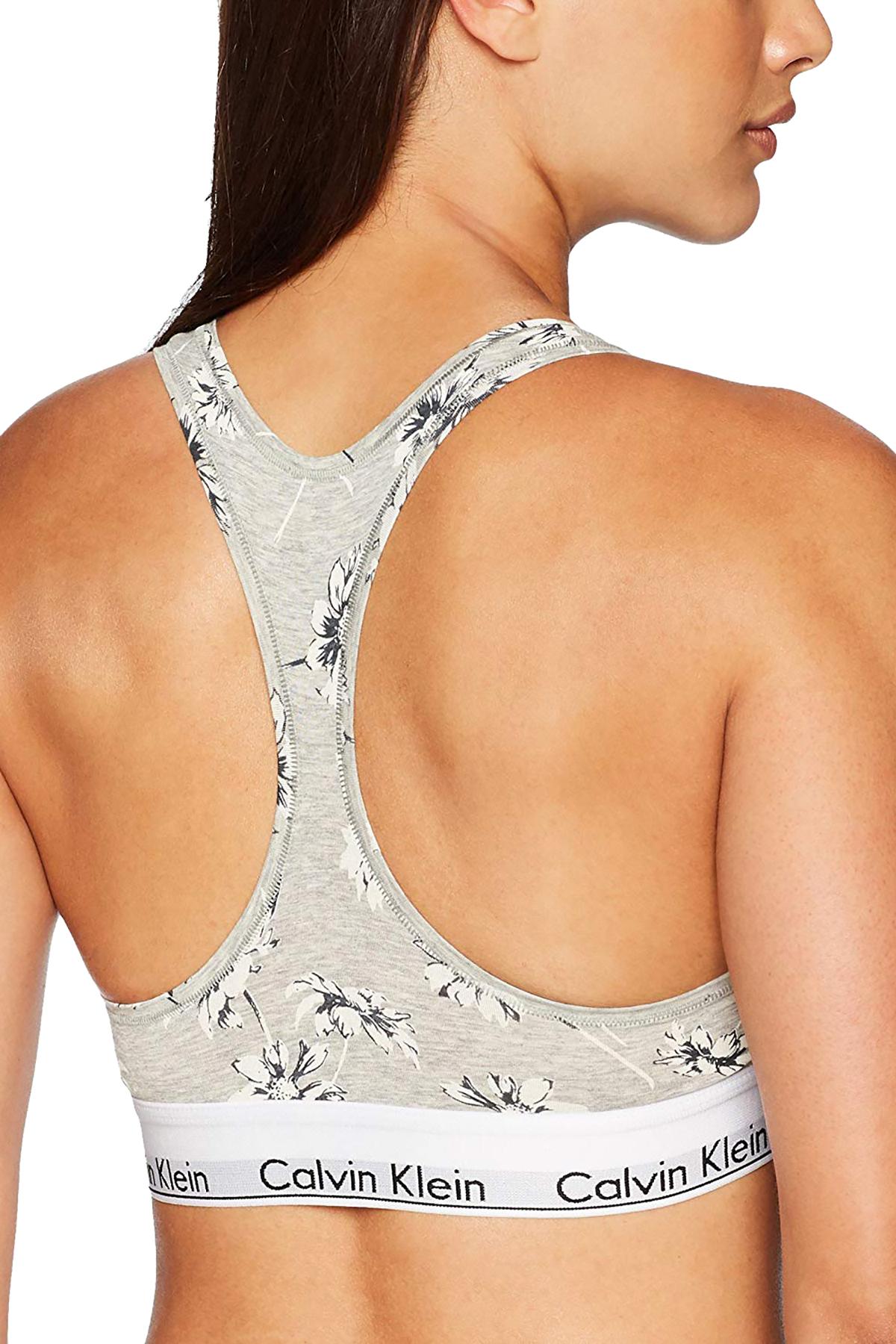 Calvin Klein Grey Scattered-Posey Modern-Cotton Racerback Bralette